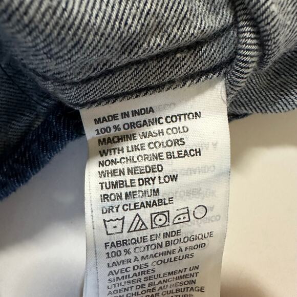 Prana Women’s Chambray Button Up Shirt Small Long Sleeve Organic Cotton - Picture 6 of 7